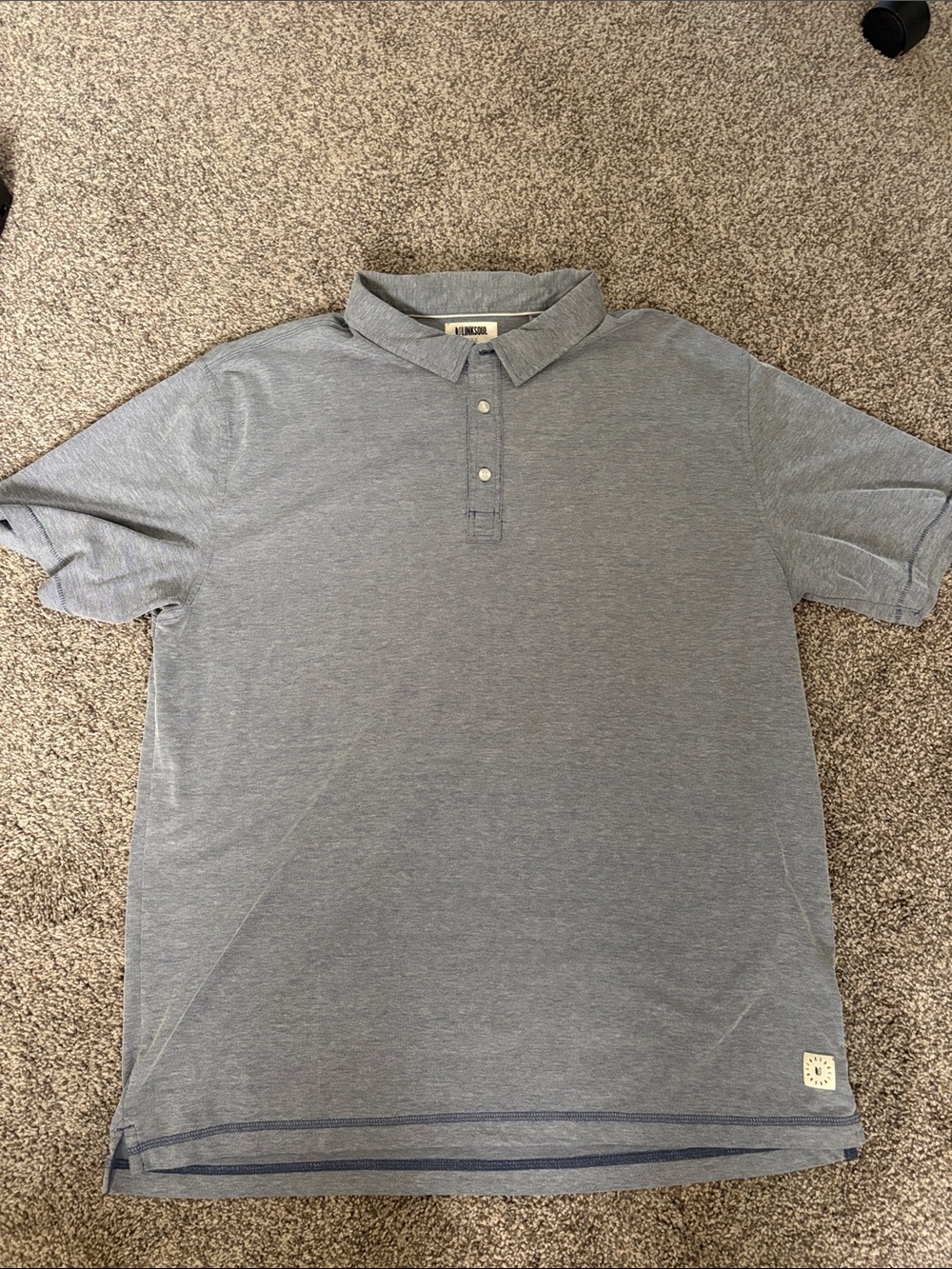 Linksoul Men’s Heather Gray Polo with Subtle Hem Stripe